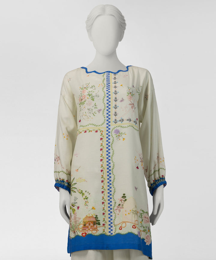 Viscose Off White Stitched Suit - J. Junaid Jamshed