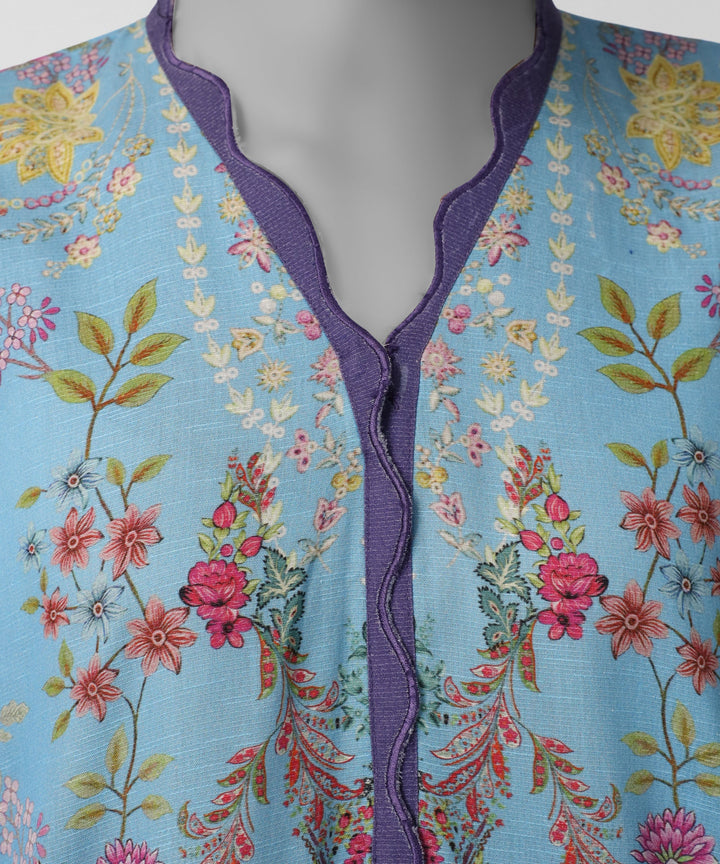 Karandi Blue Stitched Suit - J. Junaid Jamshed