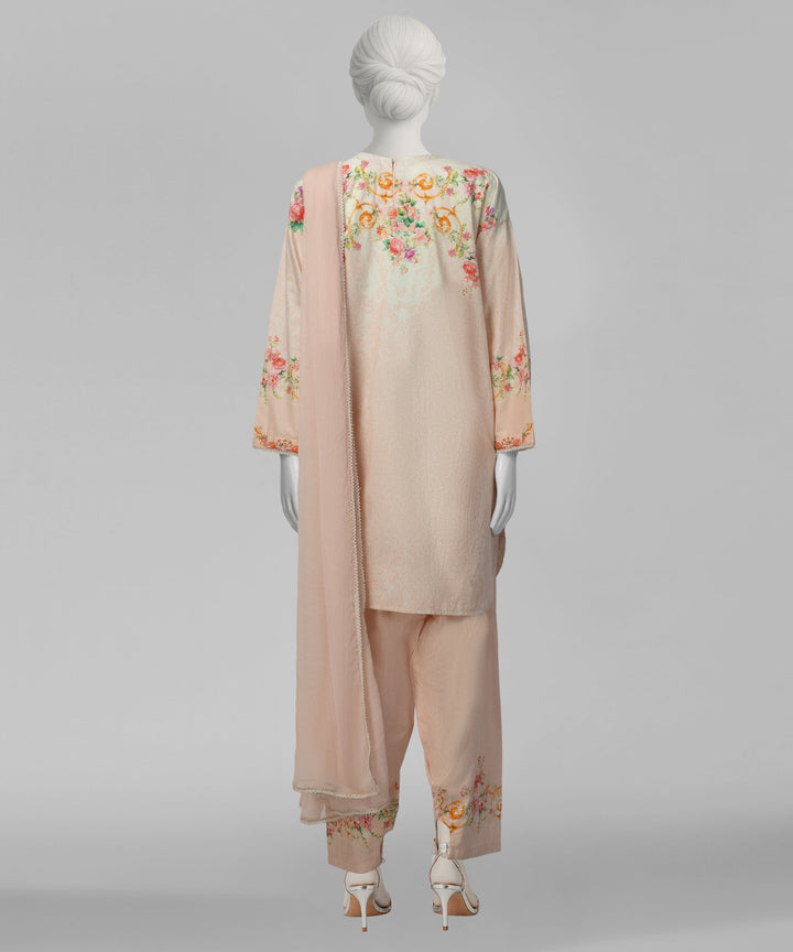 Liminal Peach Stitched Suit - J. Junaid Jamshed