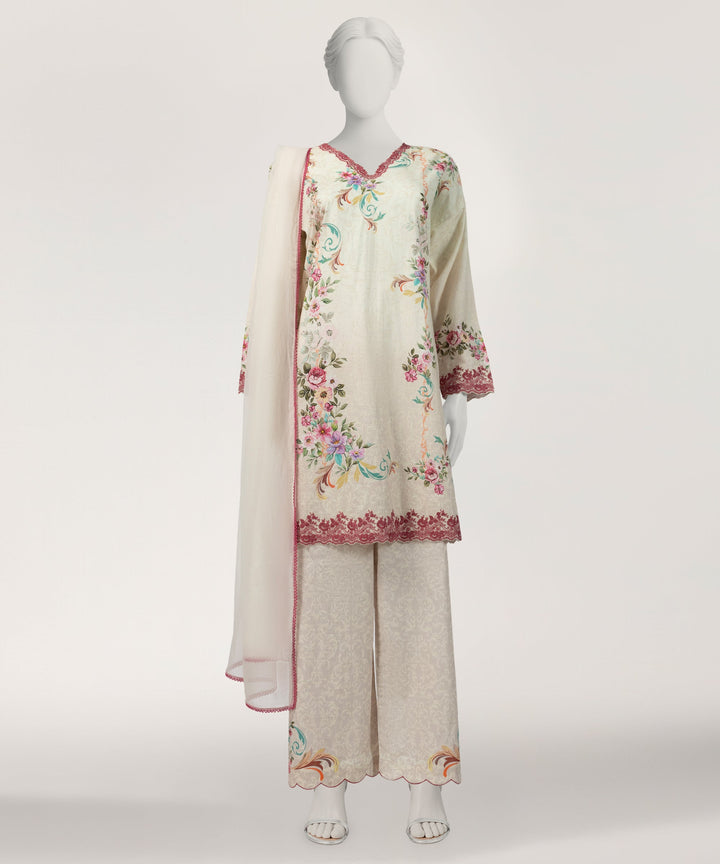 Liminal Ivory Stitched Suit - J. Junaid Jamshed