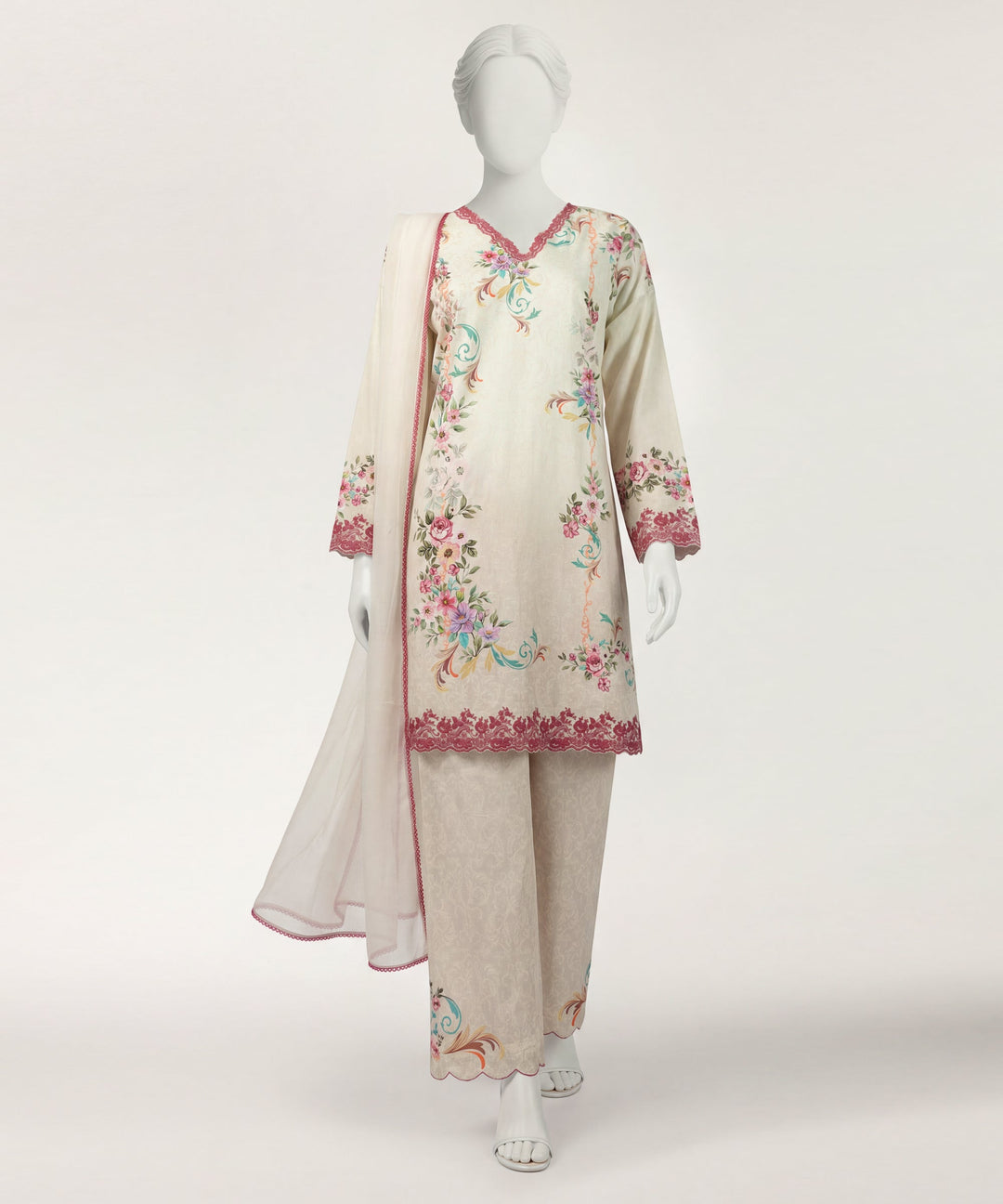 Liminal Ivory Stitched Suit - J. Junaid Jamshed