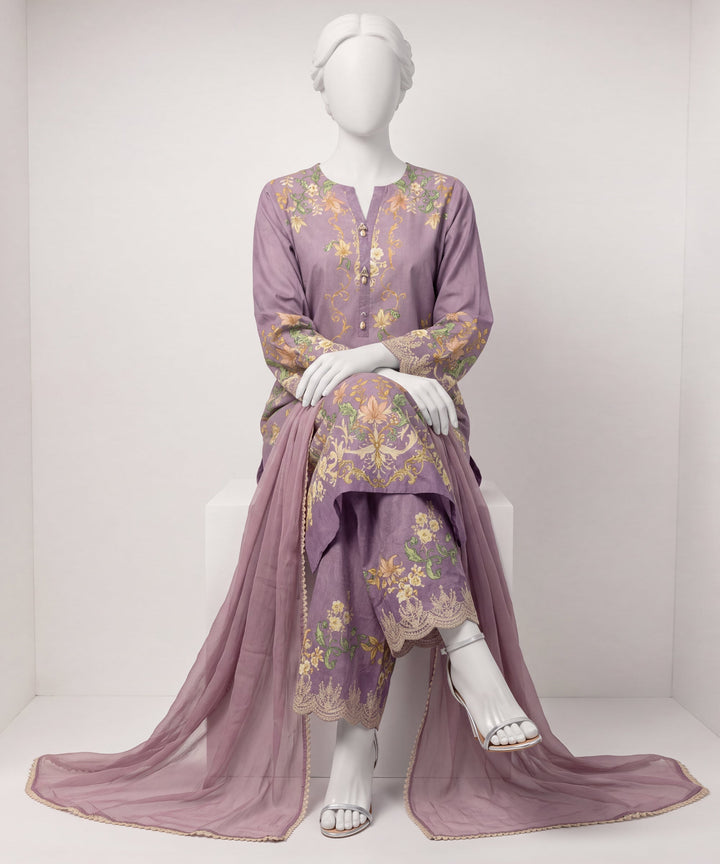 Liminal Purple Stitched Suit - J. Junaid Jamshed