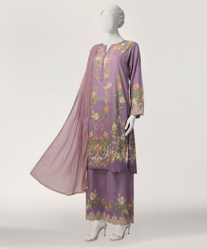 Liminal Purple Stitched Suit - J. Junaid Jamshed