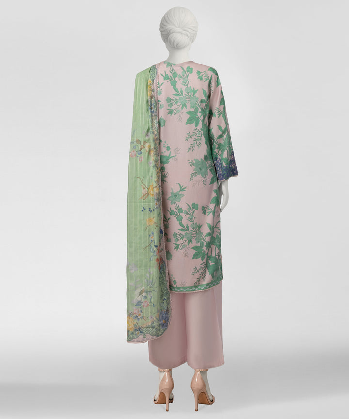 Dobby Pink Stitched Suit - J. Junaid Jamshed