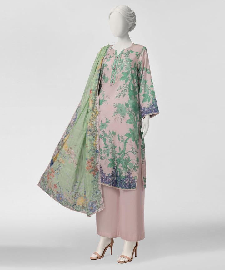 Dobby Pink Stitched Suit - J. Junaid Jamshed