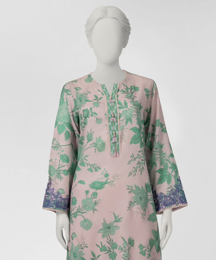 Dobby Pink Stitched Suit - J. Junaid Jamshed