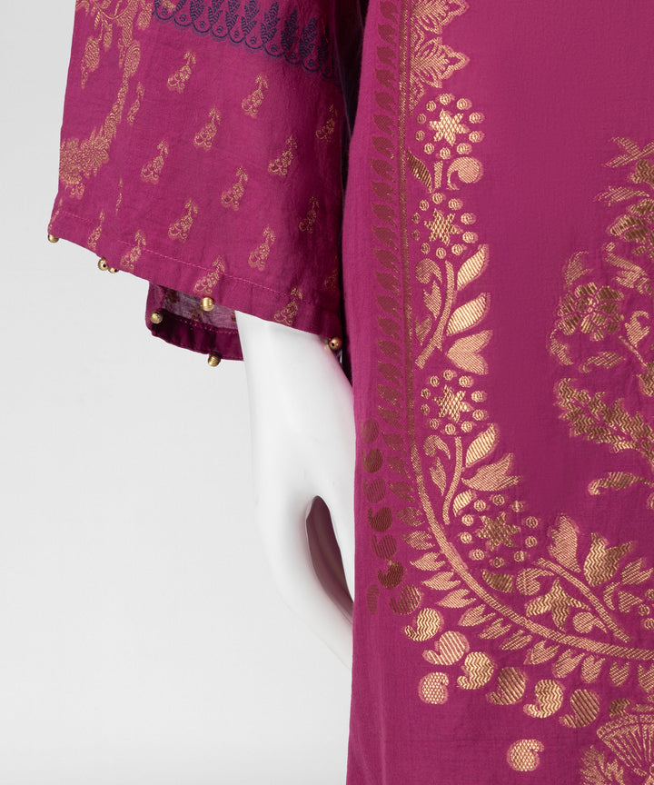 Jacquard Pink Stitched Suit - J. Junaid Jamshed