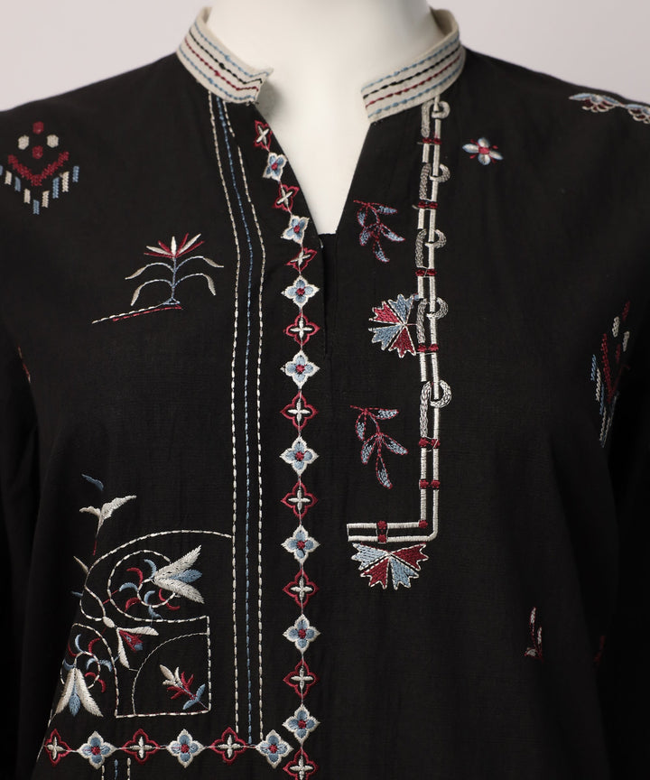 Lawn Black Stitched Suit - J. Junaid Jamshed