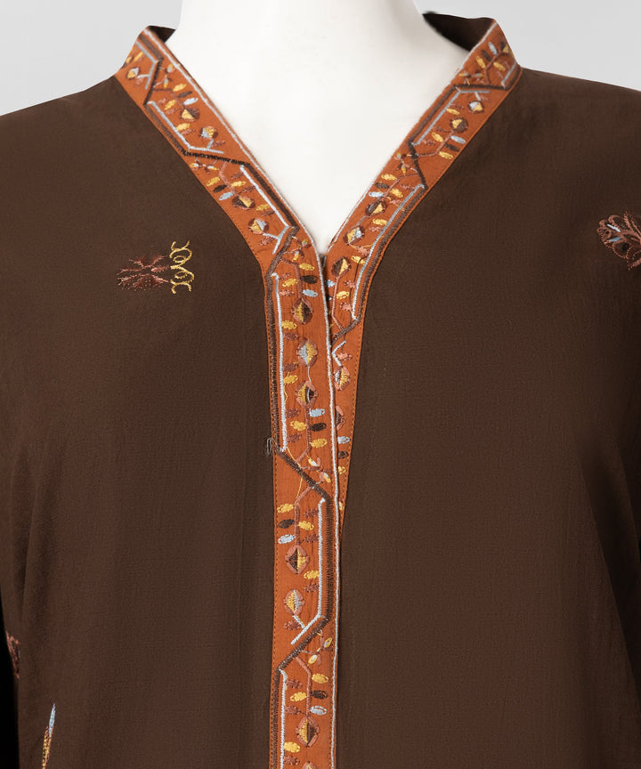 Lawn Brown Stitched Suit - J. Junaid Jamshed