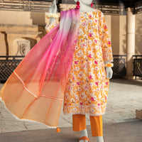 Lawn Multicolor Unstitched Suit - J. Junaid Jamshed