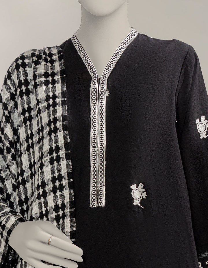 Jacquard Teal Unstitched Suit - J. Junaid Jamshed