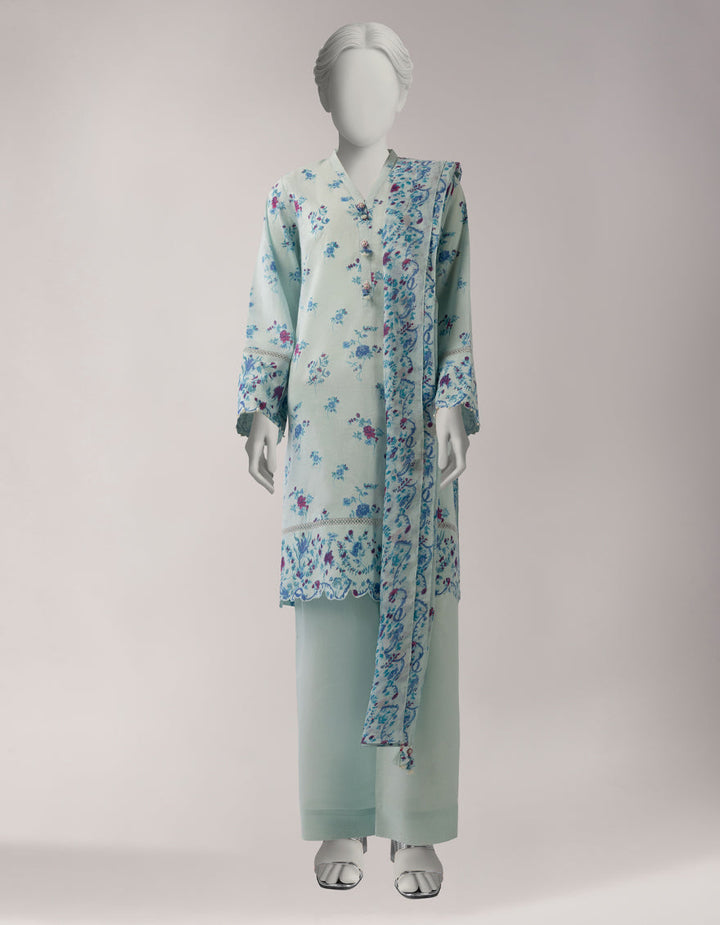 Lawn Multicolor Unstitched Suit - J. Junaid Jamshed