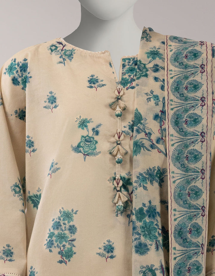 Lawn Multicolor Unstitched Suit - J. Junaid Jamshed