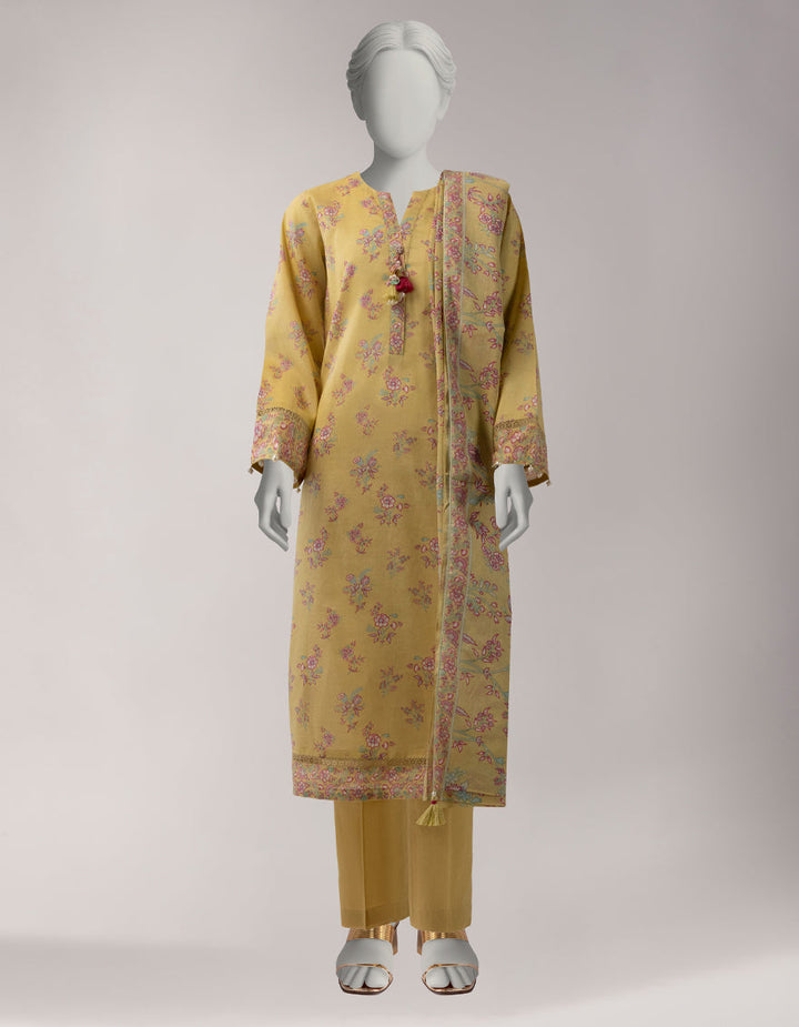 Lawn Multicolor Unstitched Suit - J. Junaid Jamshed