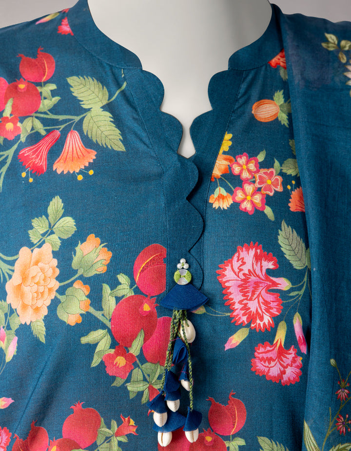 Lawn Multicolor Unstitched Suit - J. Junaid Jamshed