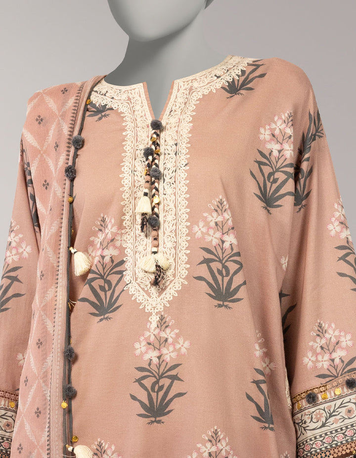 Lawn Pink Unstitched Suit - J. Junaid Jamshed
