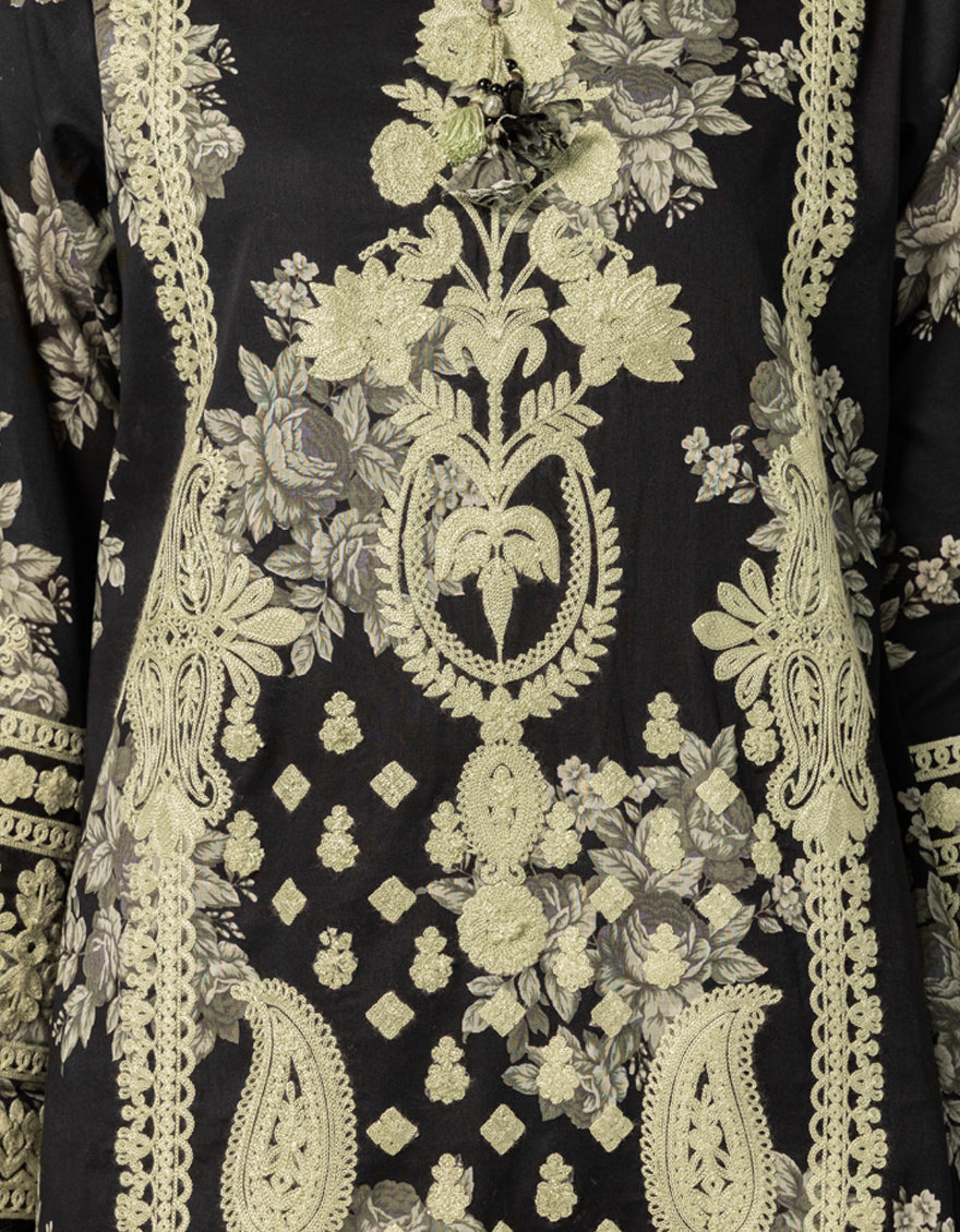 Lawn Multicolor Unstitched Suit - J. Junaid Jamshed