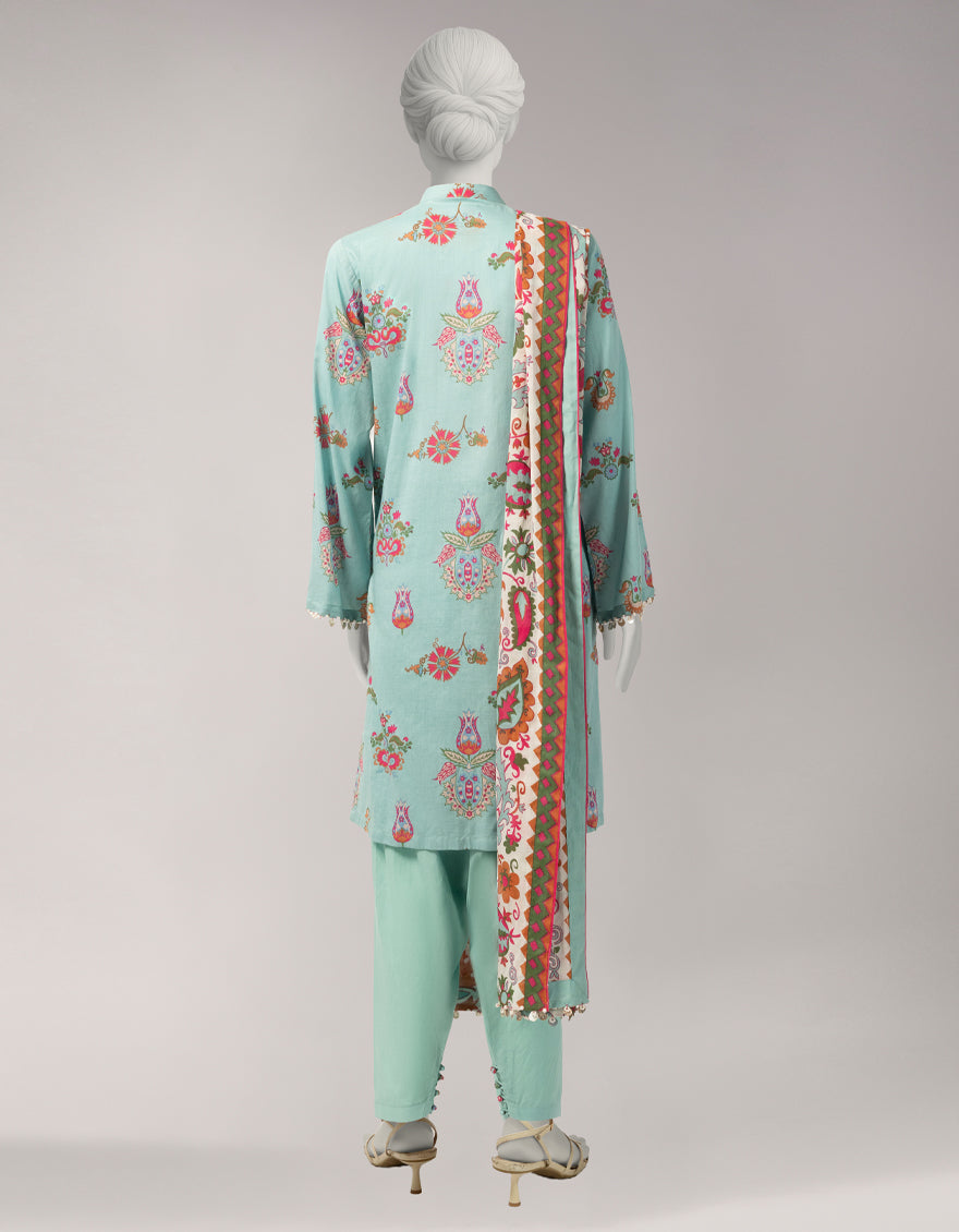 Lawn Multicolor Unstitched Suit - J. Junaid Jamshed