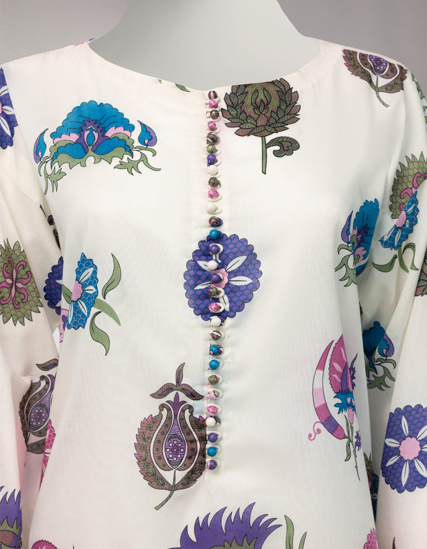 Lawn Multicolor Unstitched Suit - J. Junaid Jamshed