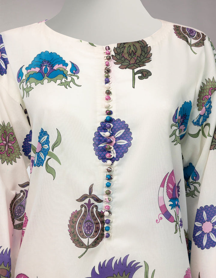 Lawn Multicolor Unstitched Suit - J. Junaid Jamshed