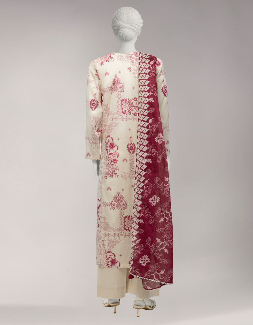 Lawn Multicolor Unstitched Suit - J. Junaid Jamshed