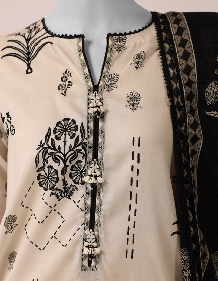 Lawn Multicolor Unstitched Suit - J. Junaid Jamshed