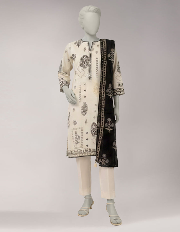 Lawn Multicolor Unstitched Suit - J. Junaid Jamshed