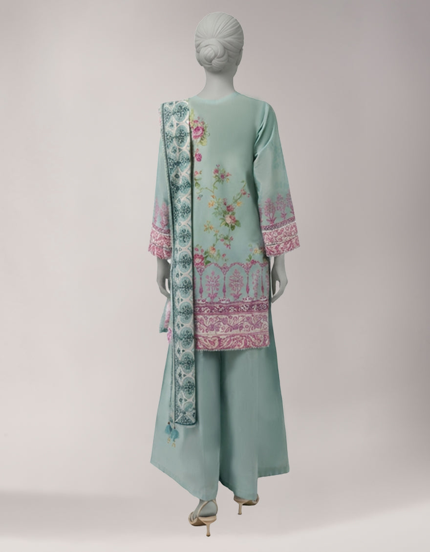 Lawn Multicolor Unstitched Suit - J. Junaid Jamshed