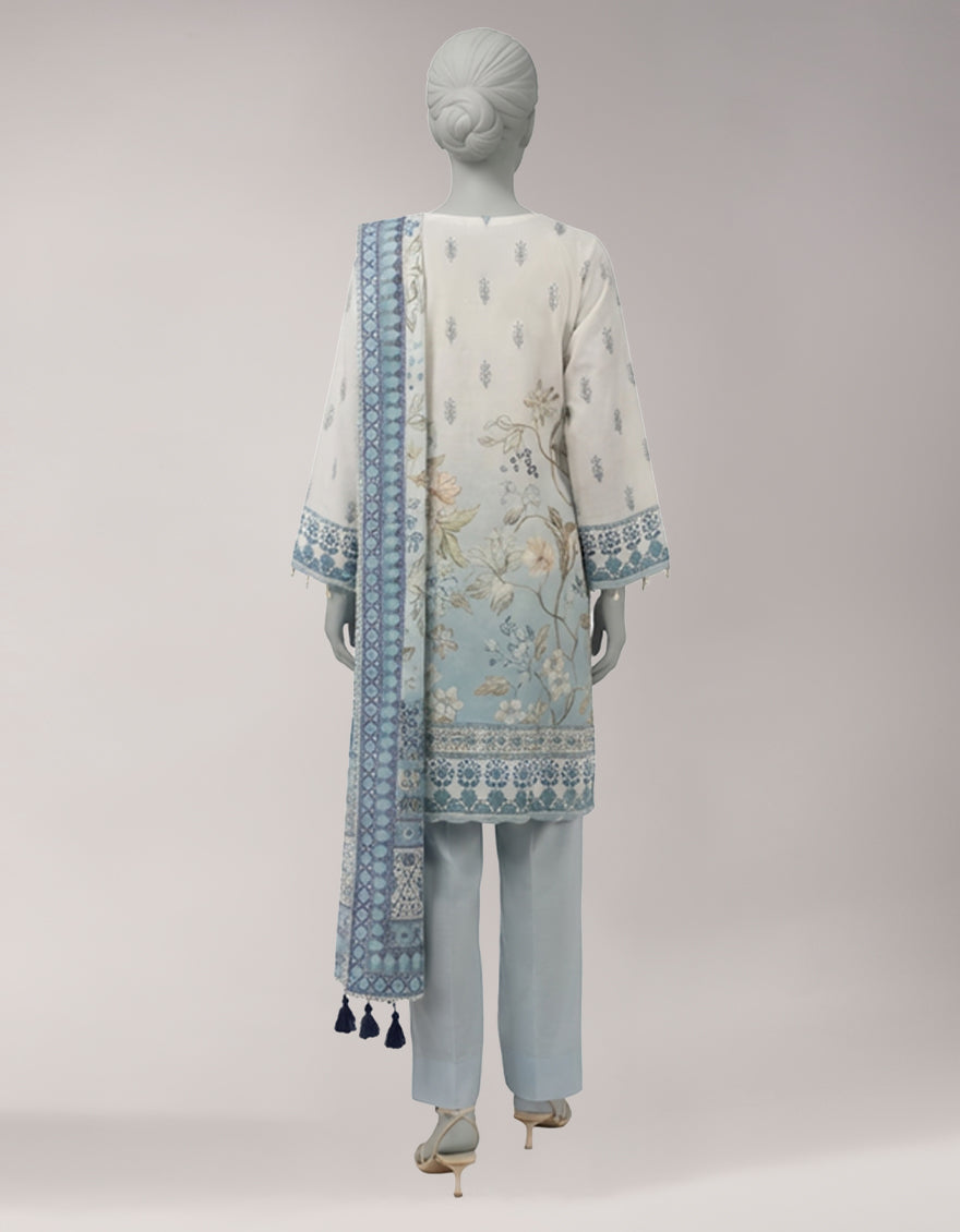 Lawn Multicolor Unstitched Suit - J. Junaid Jamshed