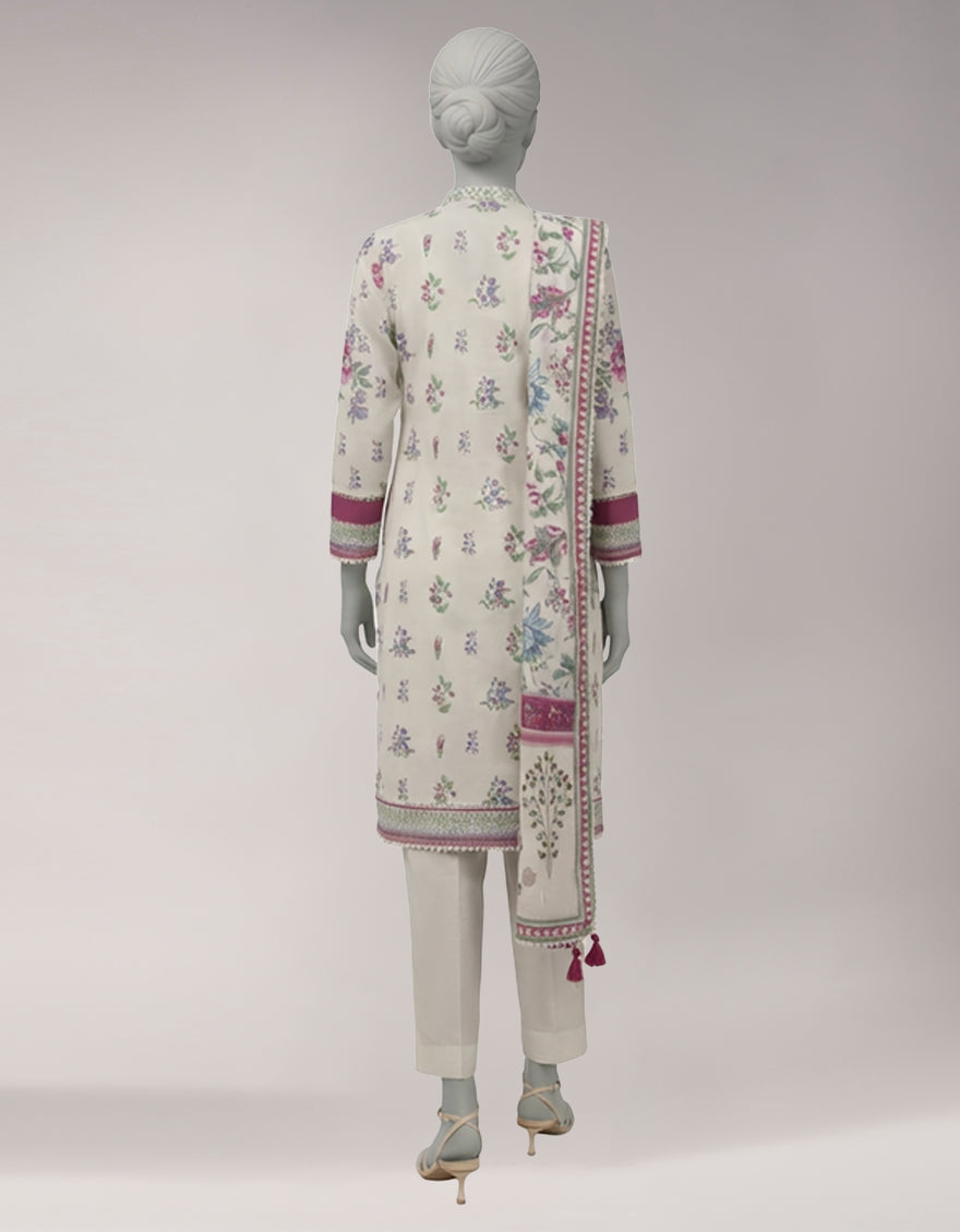 Lawn Multicolor Unstitched Suit - J. Junaid Jamshed