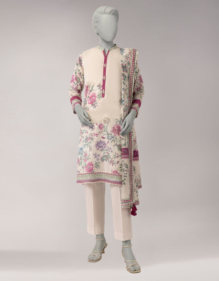 Lawn Multicolor Unstitched Suit - J. Junaid Jamshed