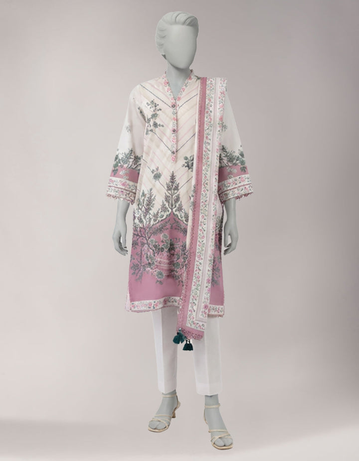 Lawn Multicolor Unstitched Suit - J. Junaid Jamshed