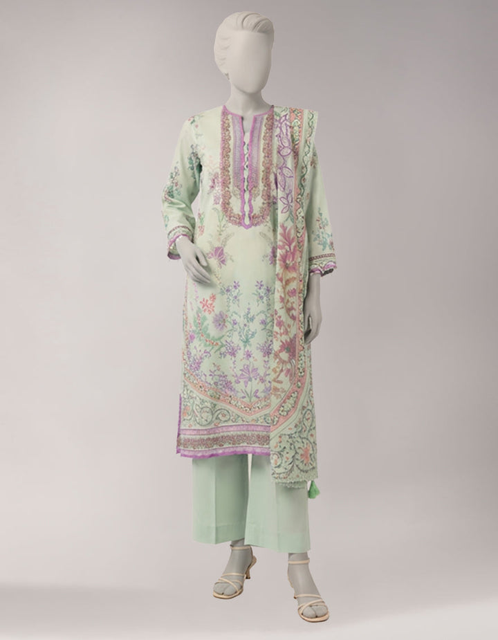 Lawn Multicolor Unstitched Suit - J. Junaid Jamshed