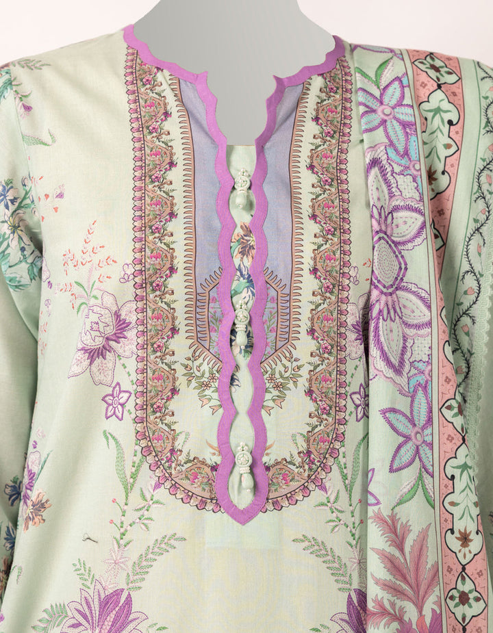 Lawn Multicolor Unstitched Suit - J. Junaid Jamshed