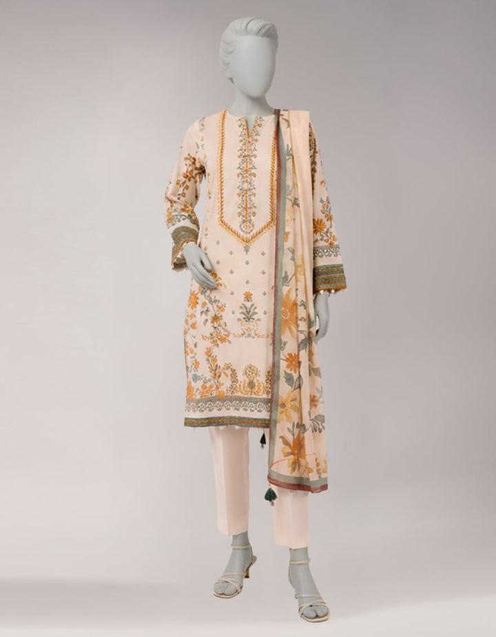 Lawn Multicolor Unstitched Suit - J. Junaid Jamshed