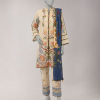 Lawn Multicolor Unstitched Suit - J. Junaid Jamshed