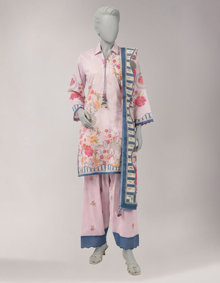 Lawn Multicolor Unstitched Suit - J. Junaid Jamshed