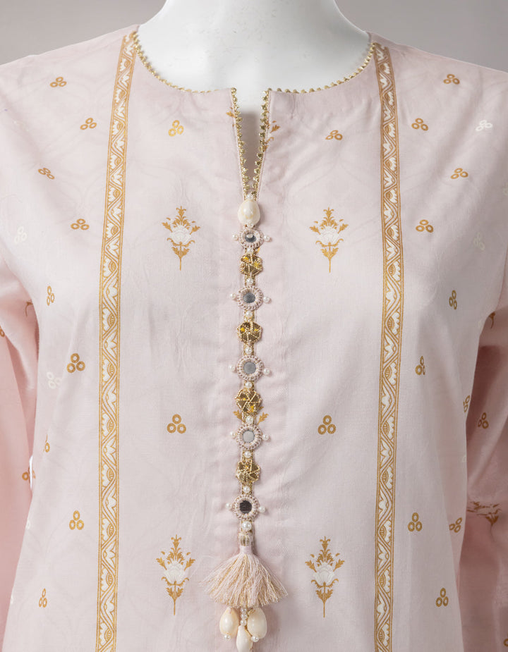 Jacquard Pink Unstitched Suit - J. Junaid Jamshed