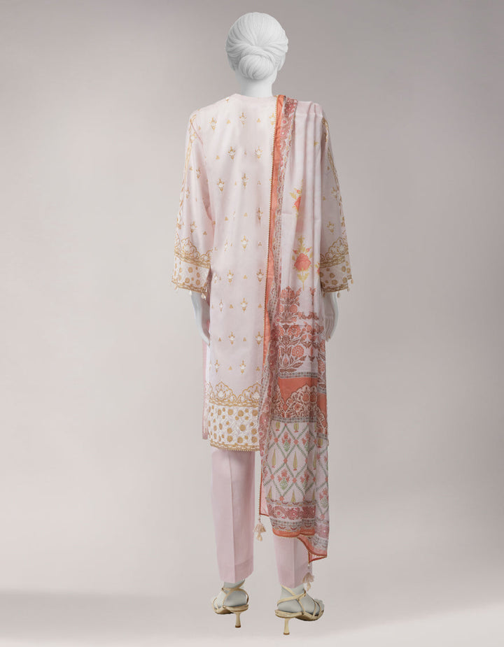 Jacquard Pink Unstitched Suit - J. Junaid Jamshed