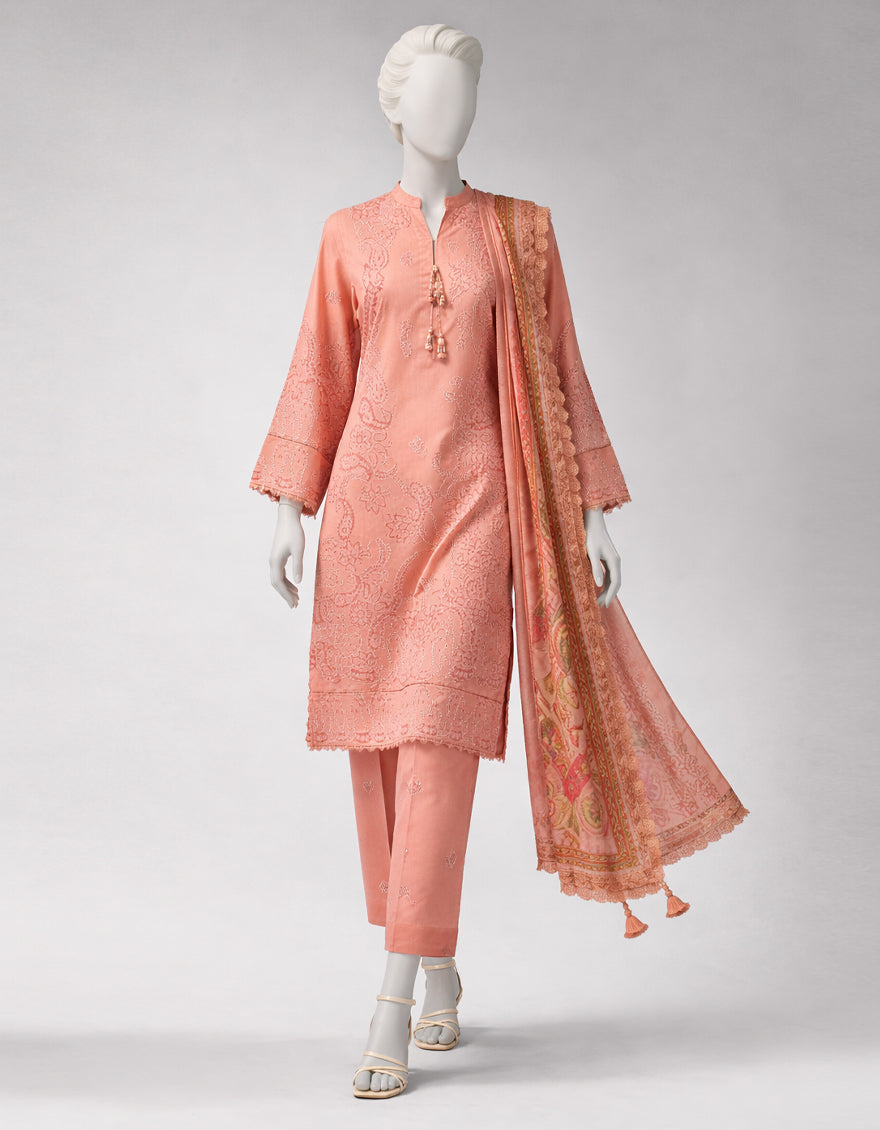 Lawn Multicolor Unstitched Suit - J. Junaid Jamshed