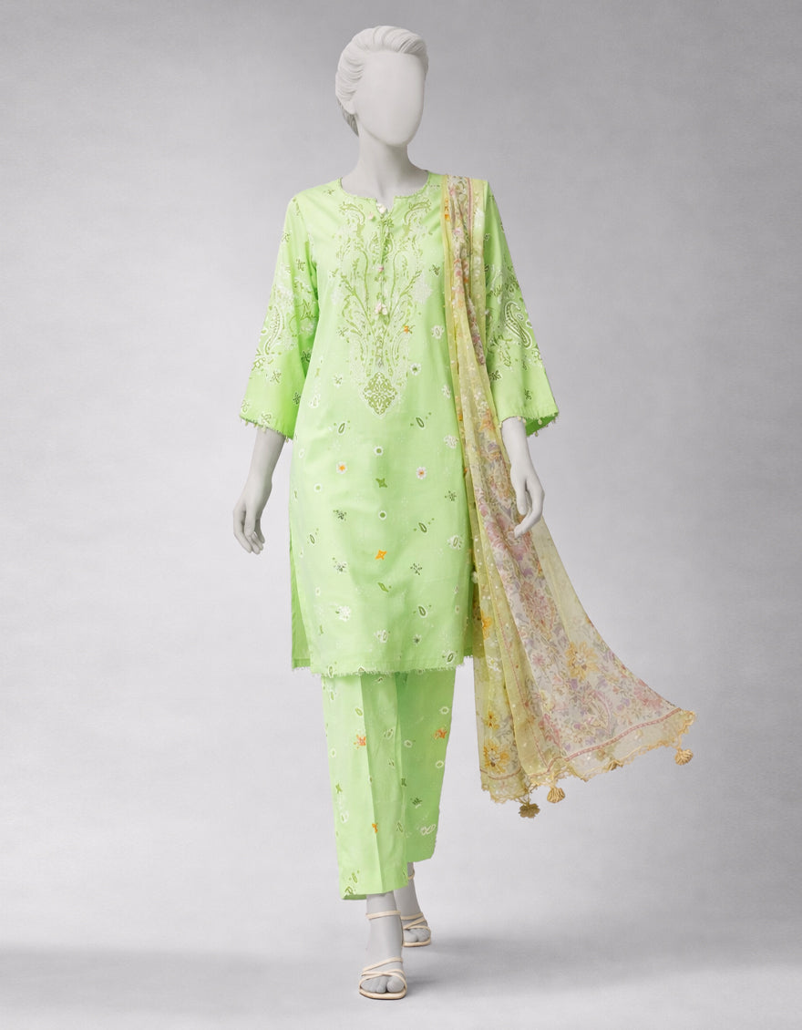 Lawn Multicolor Unstitched Suit - J. Junaid Jamshed