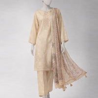 Lawn Multicolor Unstitched Suit - J. Junaid Jamshed