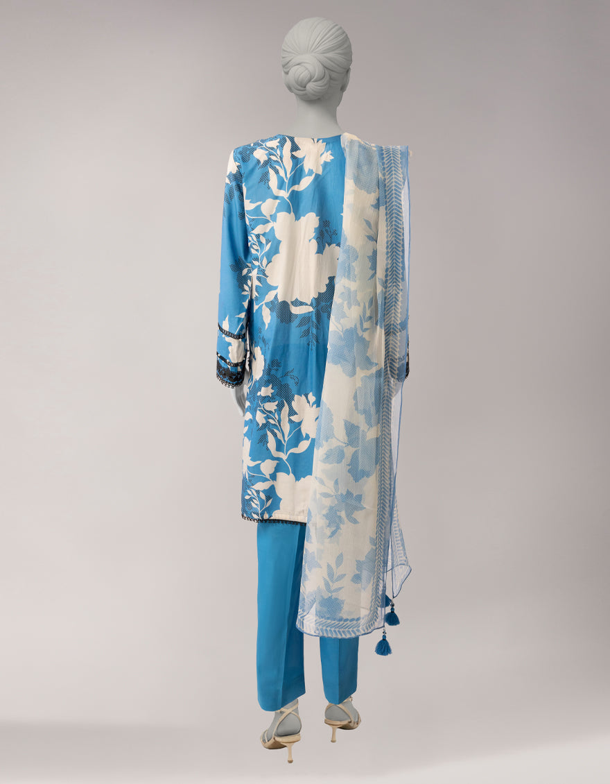 Lawn Multicolor Unstitched Suit - J. Junaid Jamshed