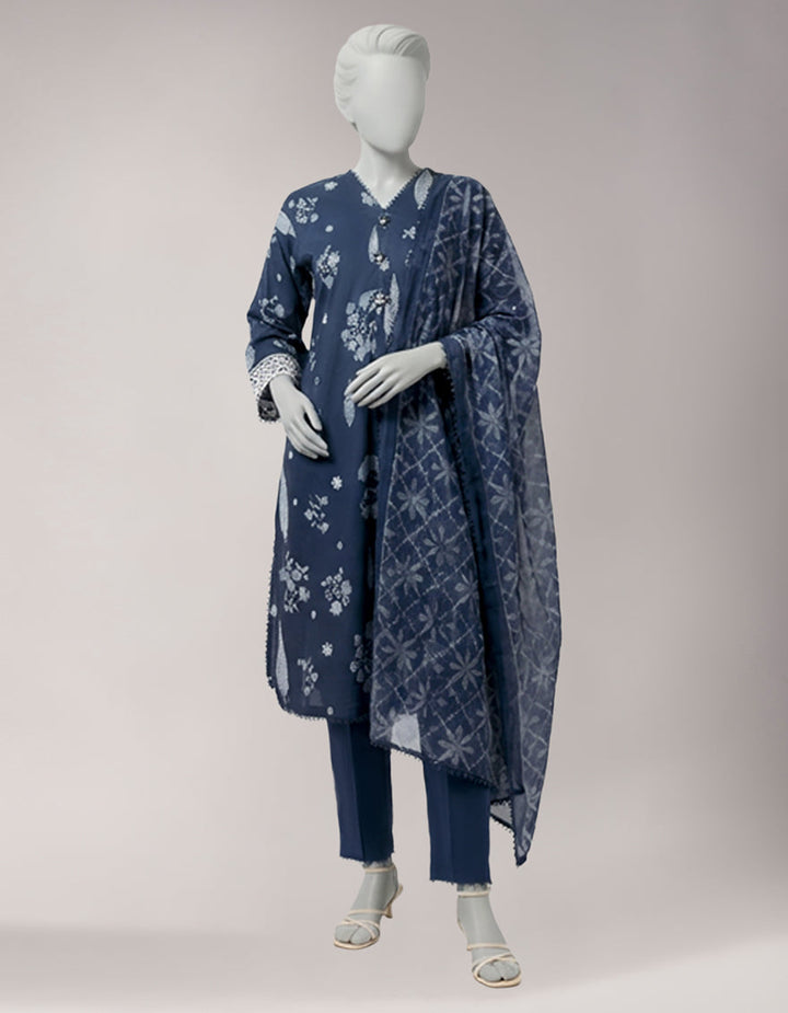 Lawn Multicolor Unstitched Suit - J. Junaid Jamshed