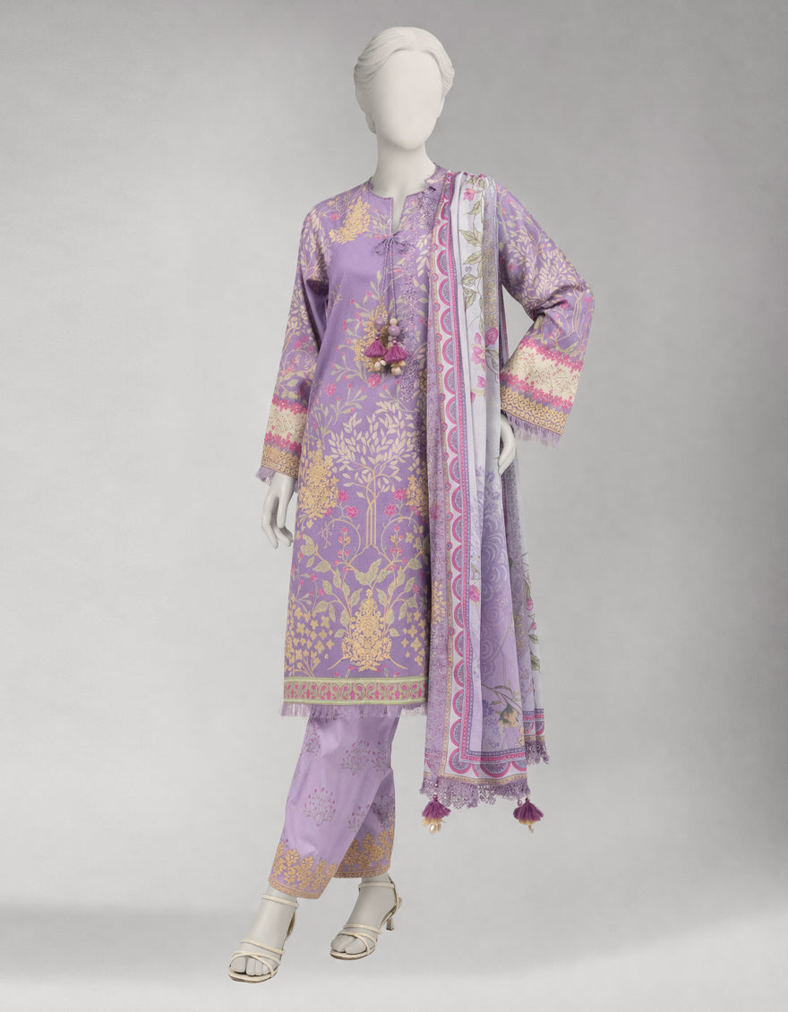 Lawn Multicolor Unstitched Suit - J. Junaid Jamshed