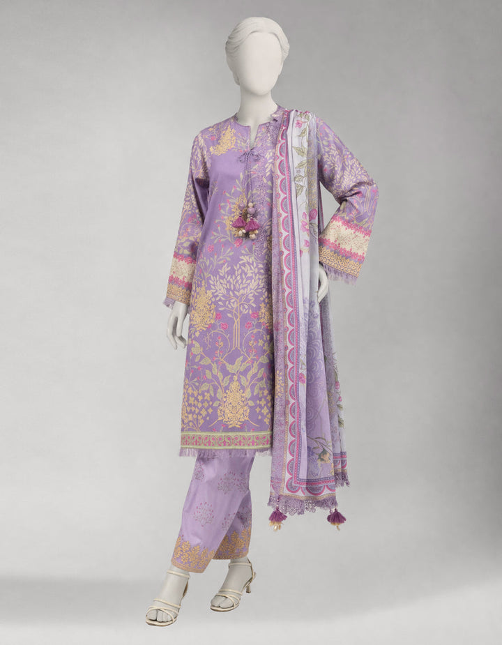 Lawn Multicolor Unstitched Suit - J. Junaid Jamshed