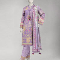 Lawn Multicolor Unstitched Suit - J. Junaid Jamshed