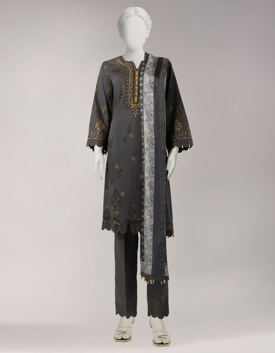 Lawn Multicolor Unstitched Suit - J. Junaid Jamshed