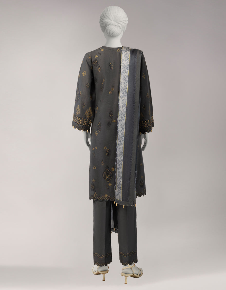 Lawn Multicolor Unstitched Suit - J. Junaid Jamshed