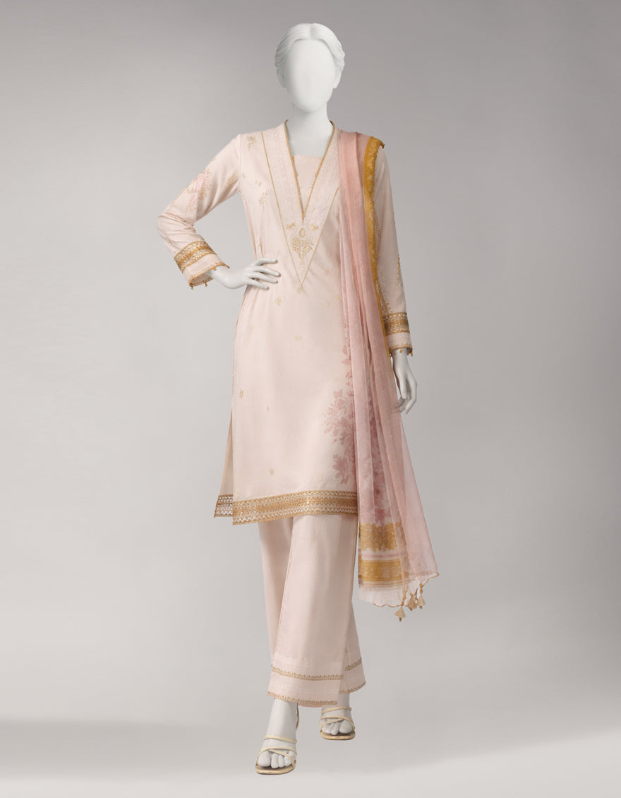Lawn Multicolor Unstitched Suit - J. Junaid Jamshed